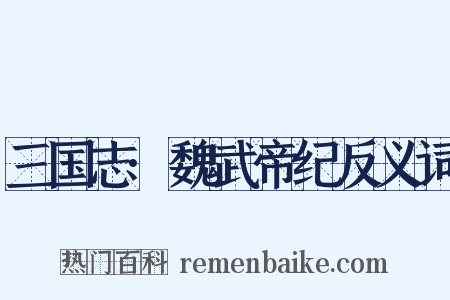 三国志·魏武帝纪反义词是什么意思的图片